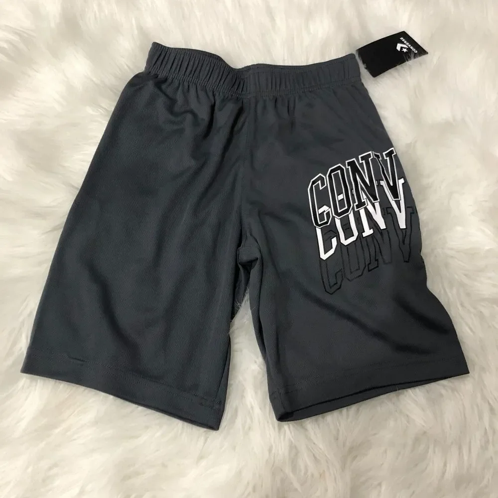 Converse Boys Youth Athletic Shorts Color Gray Size Medium 10-12 Years‎ NWT